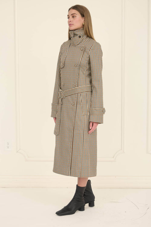 Kensington plaid trench coat