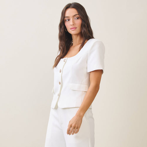 Lauren button top
