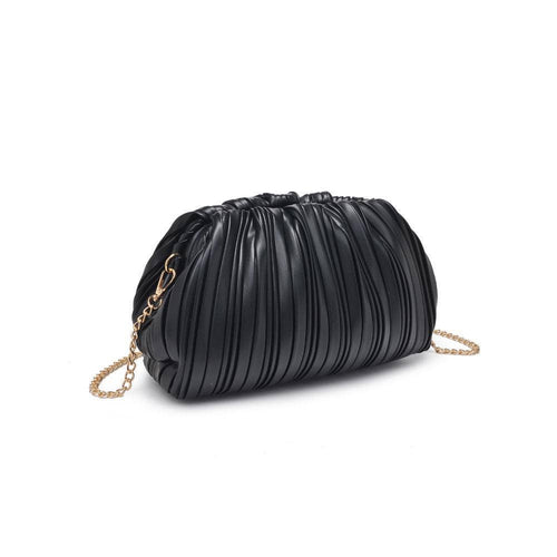 Philippa Pleated Clutch: Black