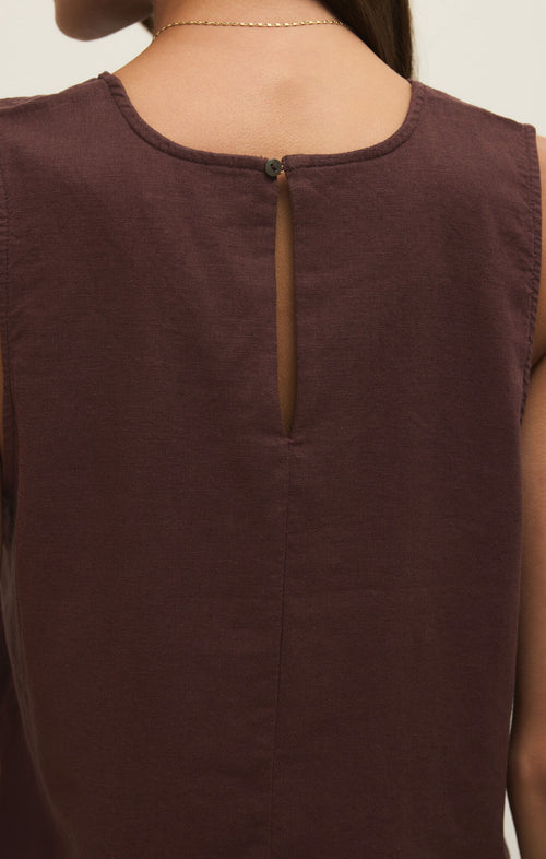 Eva linen top chocolate