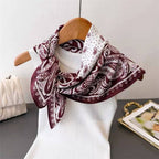 Burgundy paisley silk scarf