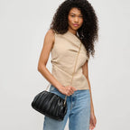 Philippa Pleated Clutch: Black