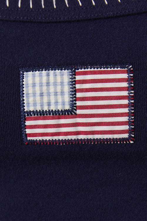 USA flag navy tank top