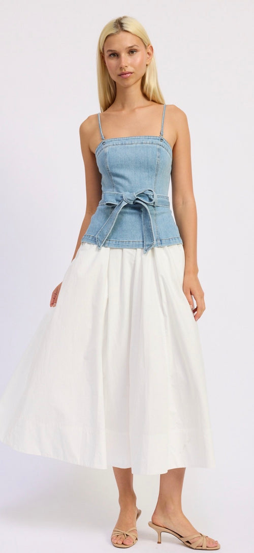 Harlow denim midi dress