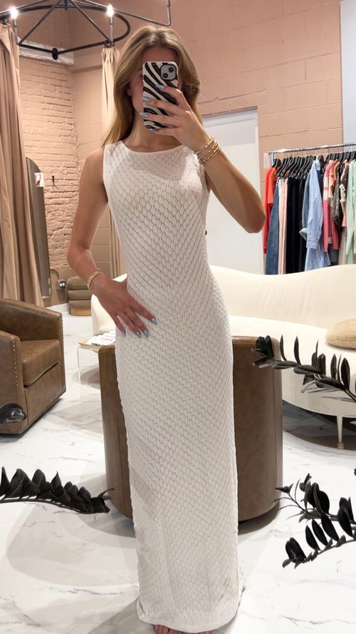 Nelly white crochet dress