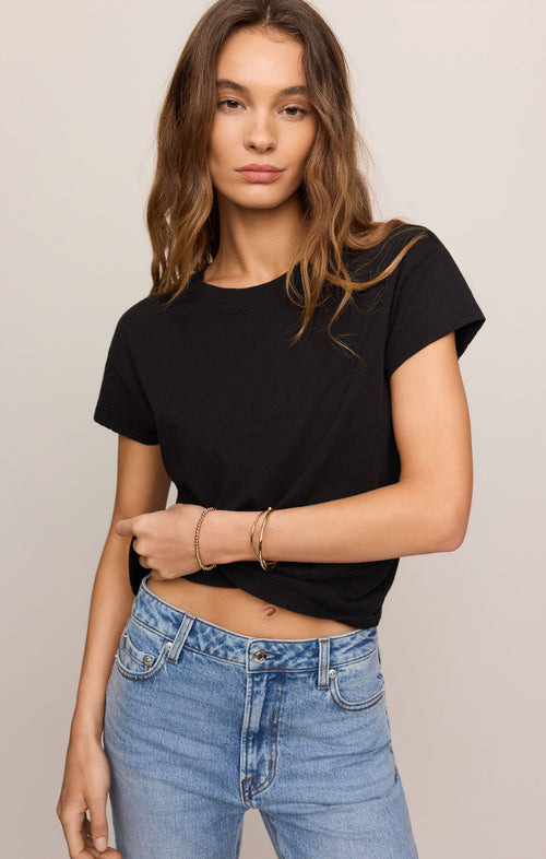 Modern slub tee black