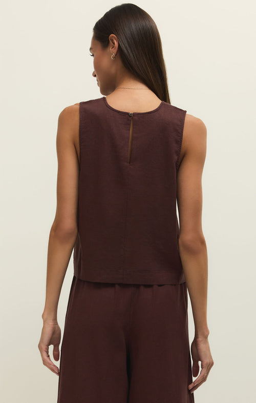 Eva linen top chocolate
