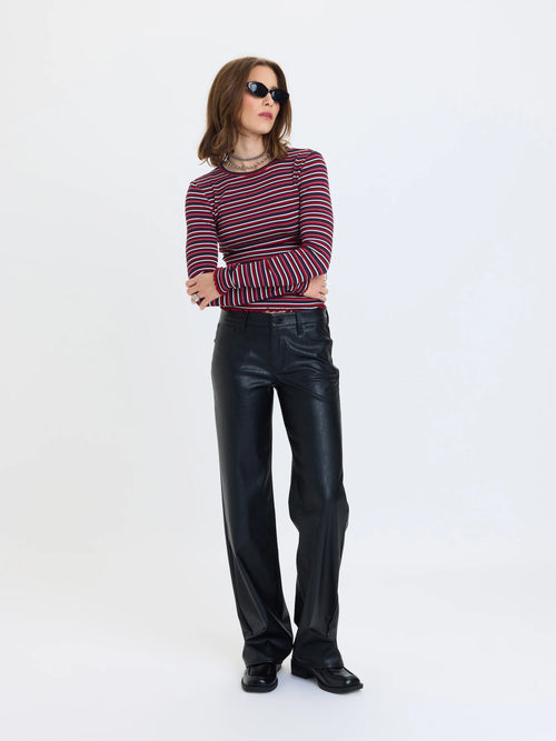 Keeper low rise faux leather straight