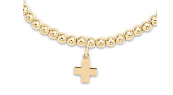 enewton classic gold 3mm signature cross charm bracelet