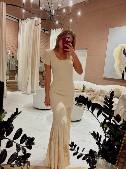 Cream Camellia Maxi Dress