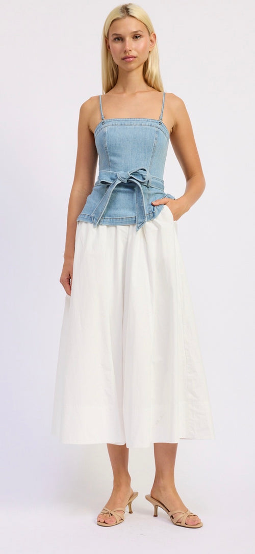 Harlow denim midi dress