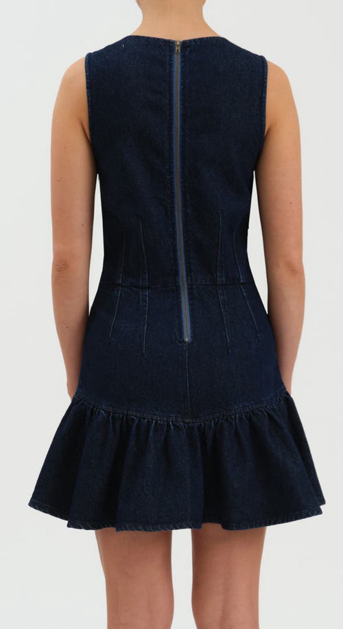 Laurel Ruffle denim dress
