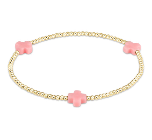 Enewton signature cross 2mm bracelet pink
