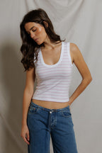 T249-J25-Khara - jersey stripe tank