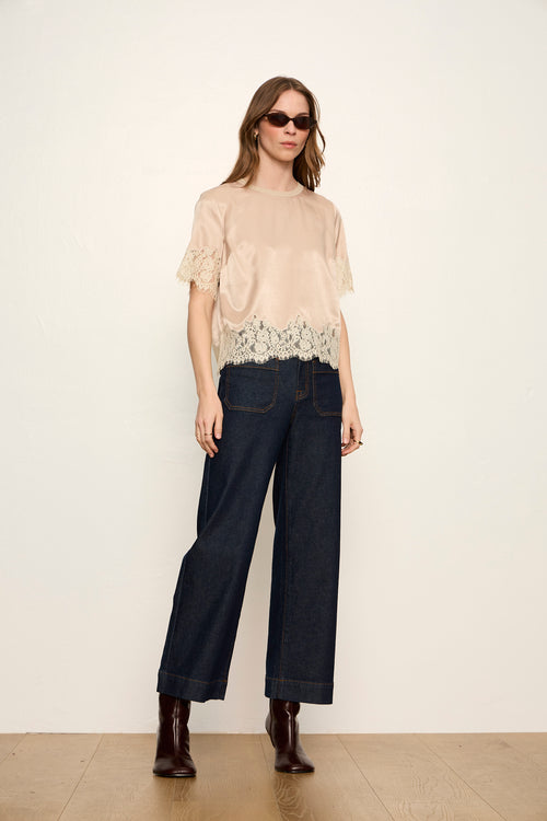 ONE OF A KIND SATIN LACE TOP