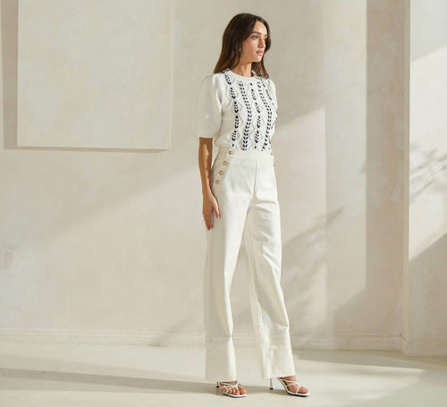 Marino Ivory button Trousers
