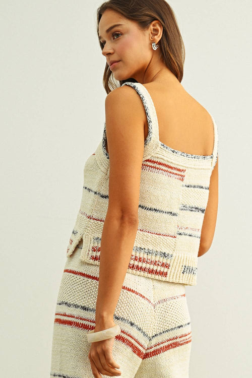 Arden stripe knit top