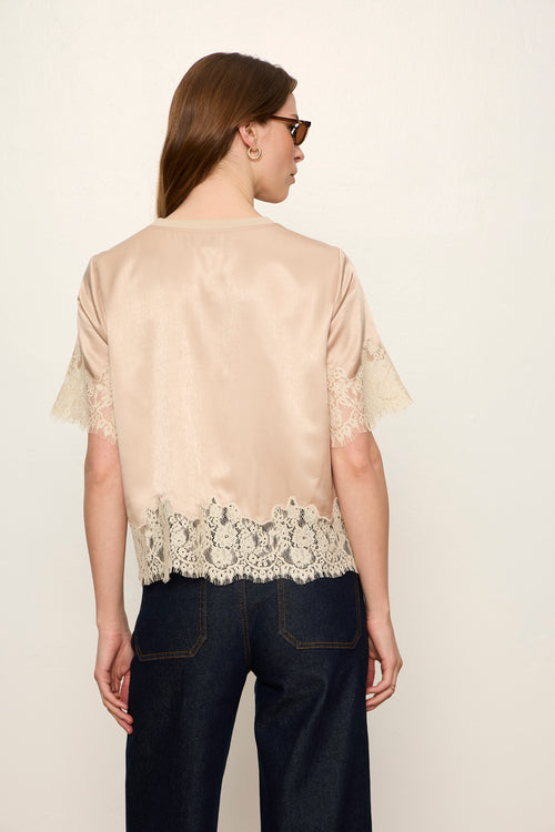 ONE OF A KIND SATIN LACE TOP