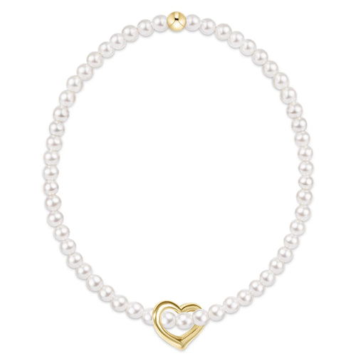 enewton classic pearl 3mm- love gold charm bracelet