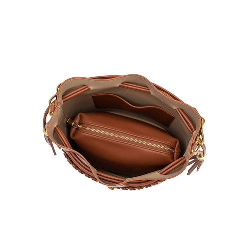 Janae tan top handle bag
