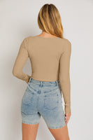 Long Sleeve bodysuit Taupe