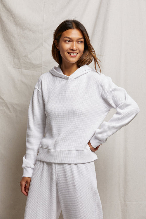 Azalia white waffle hoodie
