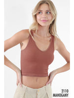 V Neck ribbed tank Mahogany