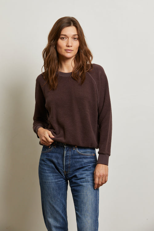 Ziggy inside out sweatshirt in Cocoa powder