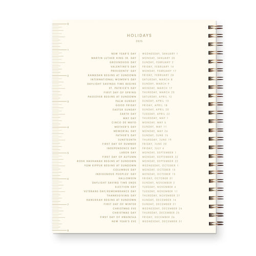 2025 Floral Dated Weekly Planner