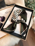 Leopard pattern silk scarf