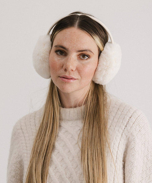 Leena Faux Fur Earmuff: Winter White