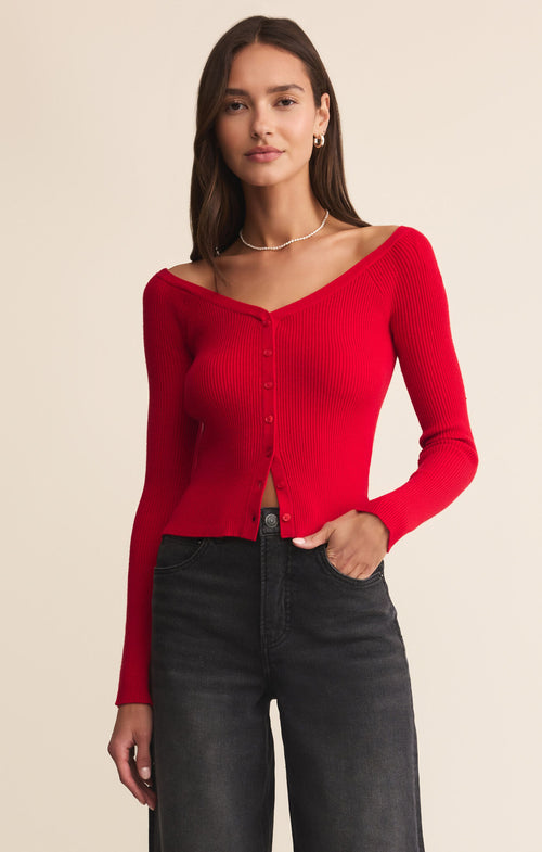 Jovy red sweater top