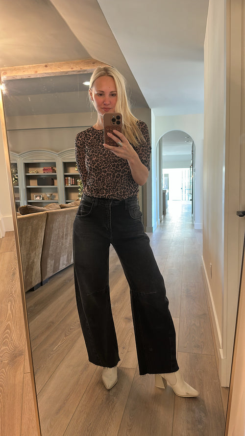Barrel Jean washed black