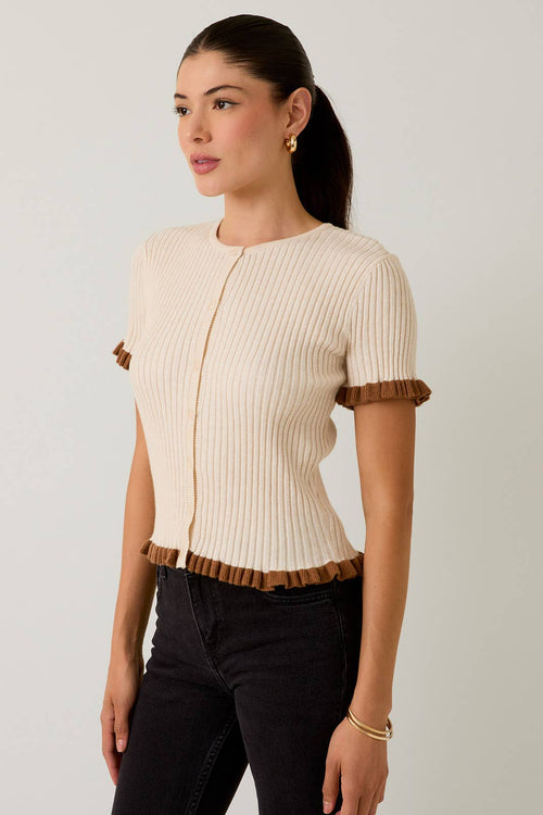 Fia cream ruffle top