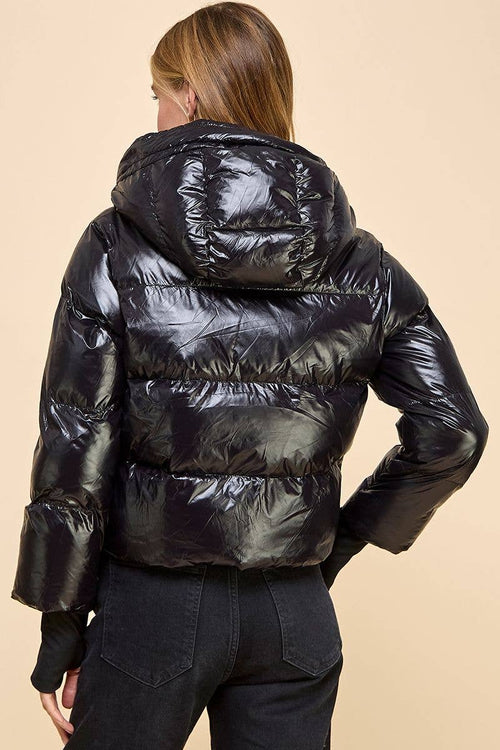 Coco Hooded Black Puffer Jacket