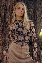 Meadow floral mesh top