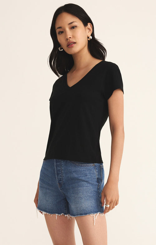 Jenna black v neck tee