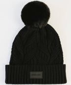 Ida Cable Knit Beanie: Black