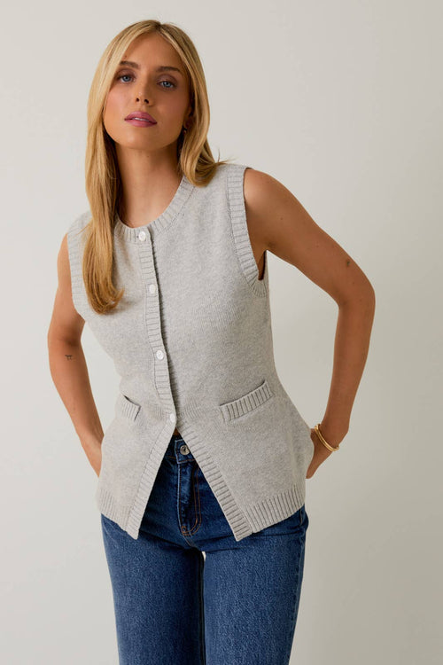 Carrie grey knit vest