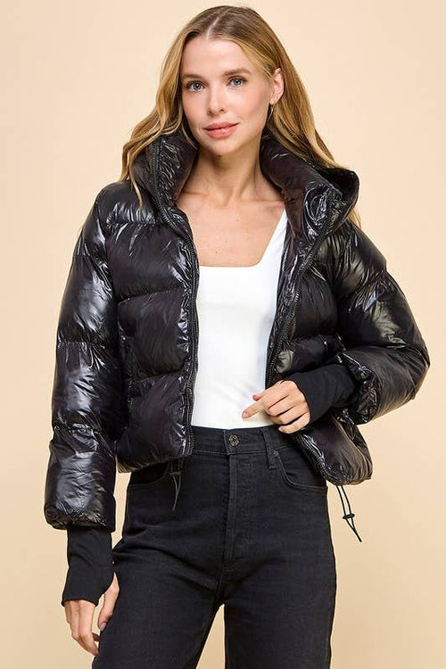 Coco Hooded Black Puffer Jacket