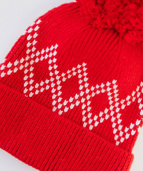 Elio Pom Beanie: Ruby Red