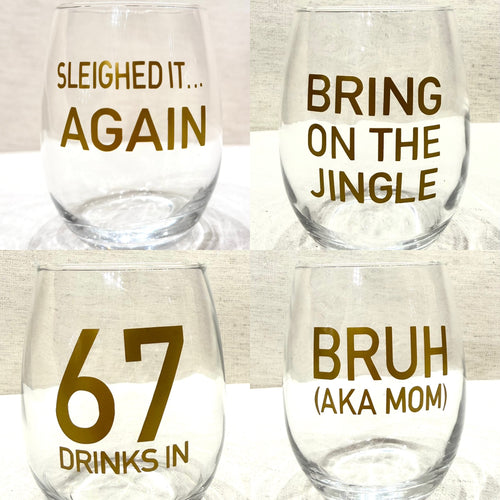 Festive Wine Glasses - Various