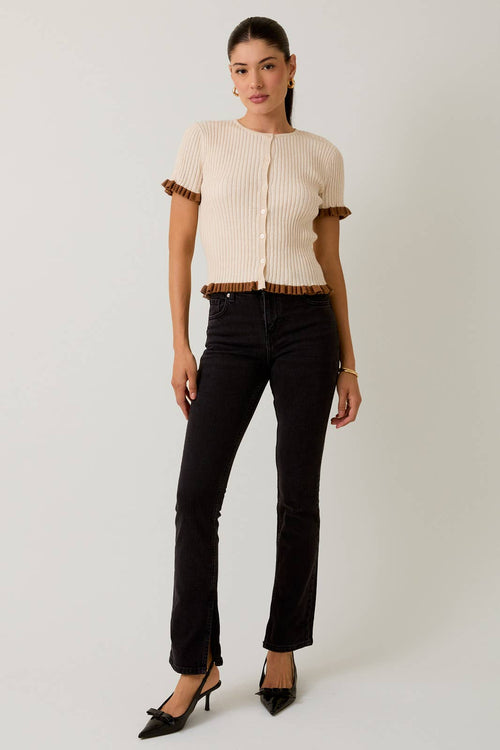 Fia cream ruffle top