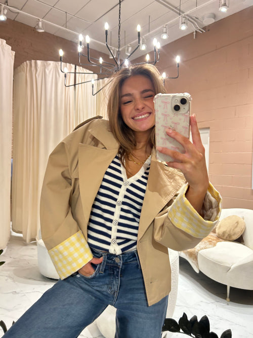 Alba crop trench jacket