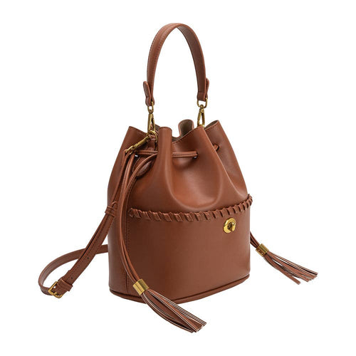 Janae tan top handle bag