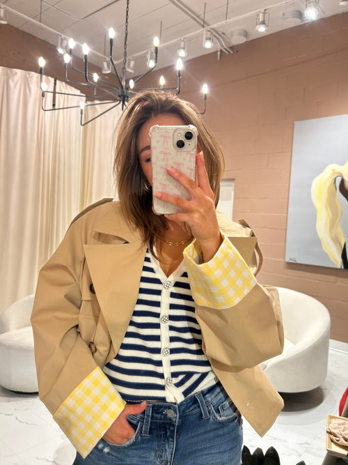 Alba crop trench jacket