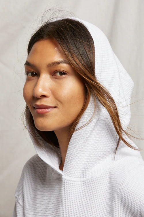 Azalia white waffle hoodie