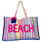 BEACH Tasseled Tote Bag