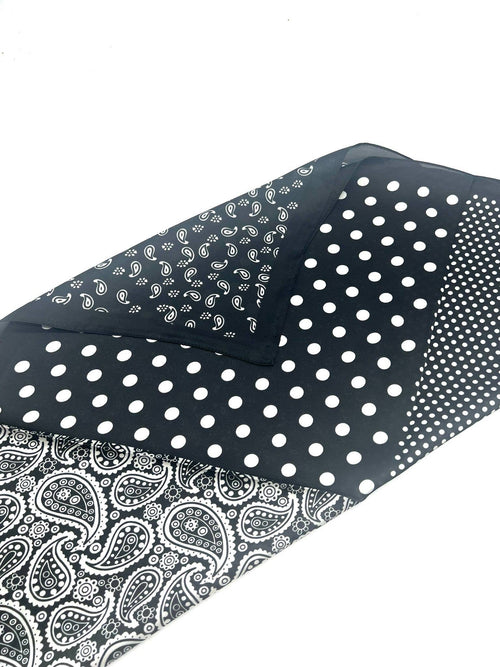 Black and white silk scarf