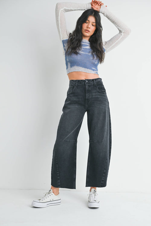 Barrel Jean washed black